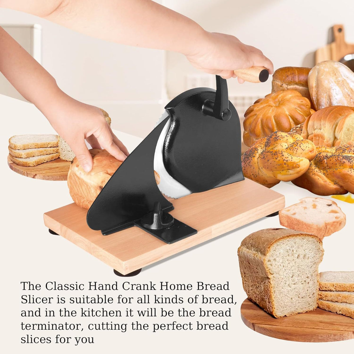 CrankCut™ Bread Cutter — Easy Hand-Crank Precision Slicing